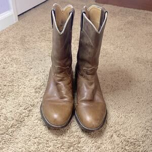 Justin Women Brown Leather Cowboy Boots Size 7.5EE